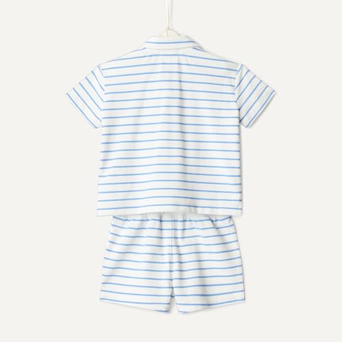 Amazon Essentials x Sofia Grainge Baby-Kids Cotton Pique Short Sleeve Shirt and Shorts Set