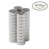 ELARUMM Small Round Tiny Magnets – Set of 40 Magnets – Ideal Fridge, Whiteboard, DIY, Crafts or Office Magnets – Brushed Nickel Magnets with Superior Finish – No scratches – 8 x 3 mm