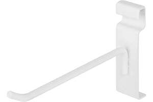 SSWBasics 6 Inch White Grid Wall Hooks for Retail, Thrift, Boutique, Home, Garage - Durable, Sturdy Wire Gridwall Hooks Pack of 50 - Versatile Grid Wall Hook
