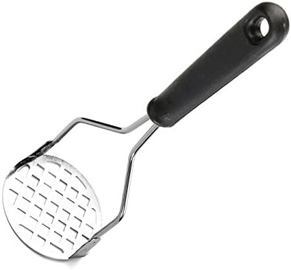 Lifelj Super Grip Stainless Steel Potato Masher Crush Kitchen Tool (black)