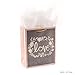 Hallmark Gift Bag, Medium Gray, Pink, Gold Love