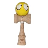 Yellow Face Eye Super Kendama, Japanese Wooden Toy, Super Sticky, USA Seller