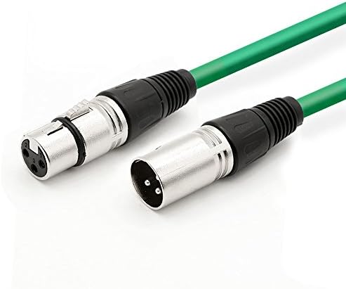 DREMAKE 10FT XLR to Speaker Cable - Low Noise Snake Cord, 3Pin Male to Female Balanced for Microphone, Stage, DJ, Pro, Live Sound & Performance - Green