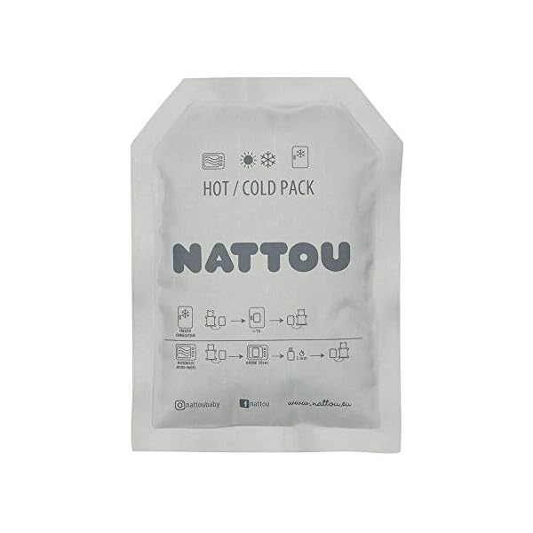 Nattou Kuschelnashorn mit Gelkissen zur Schmerzlinderung, Buddiezzz, 19 × 2.5 × 25 cm, Braun/Gelb – Bild 4