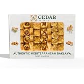 Cedar Pastries Mediterranean Baklava Assortment &ndash; 33 Pieces &ndash; Large Mediterranean Dessert Gift Box &ndash; Pistachio, Cashew &amp; Walnut Phyllo Pastries &ndash; Gourmet Middle Eastern Sweets &ndash; Kosher &amp; Halal Certified