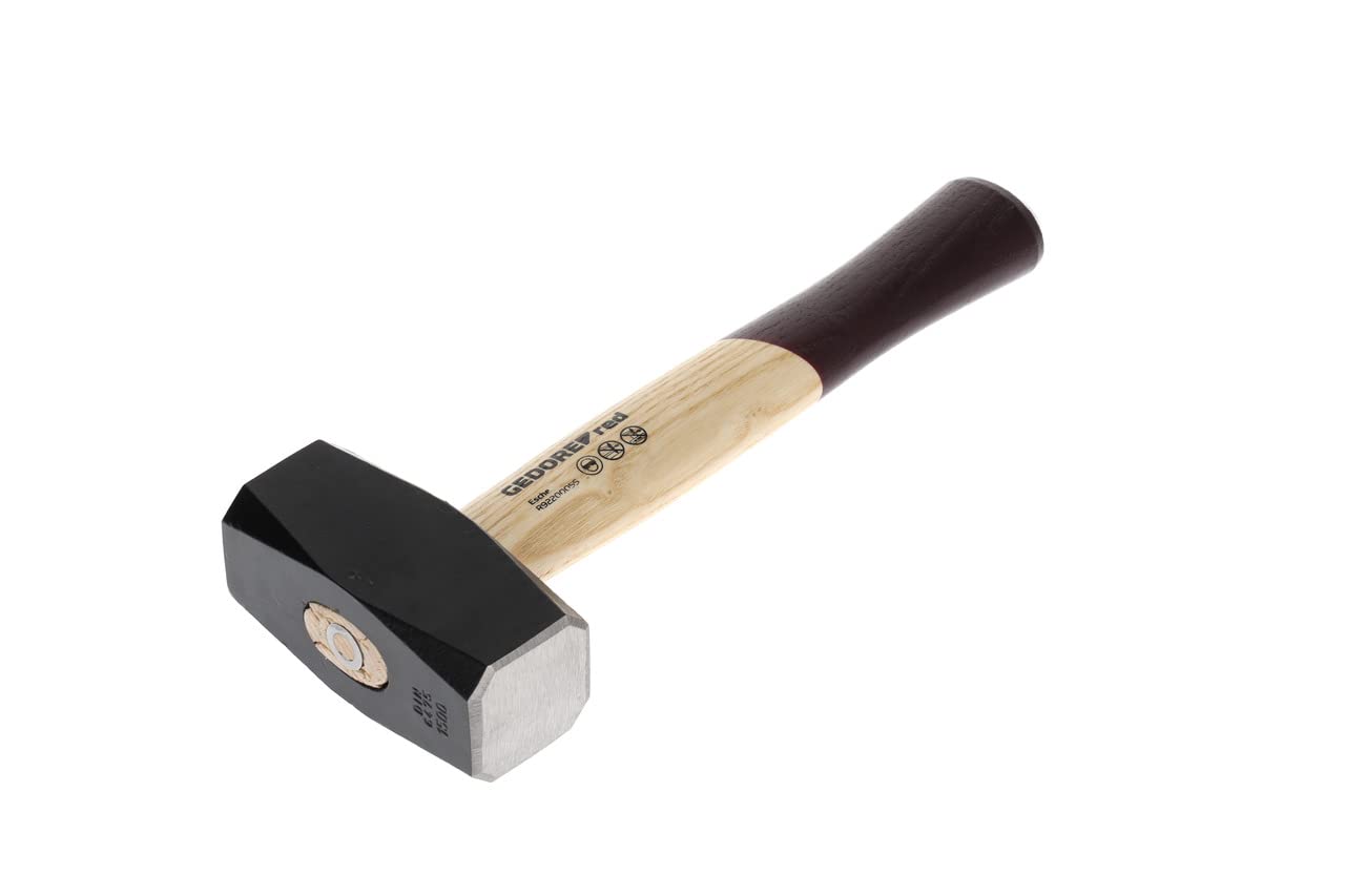 GEDORE red Sledgehammer with wooden handle, 1500 g head weight, Hammer with ash wood handle, Tool, Forged, Ring wedge, R92200055