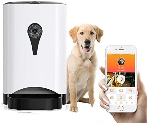 ATopgradw Large Dog Wifi Feeder,4.5L Wifi Remote Control Food Dispenser Smart Automatic Feeder Dogs Cat Food Rechargable Video Monitor
