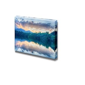 Beautiful Scenery Landscape Sunset at Lake Santeetlah in Great Smoky Mountains - Canvas Art Wall Art - 12" x 18"