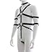 MyCHIC Men's Adjustable PU Leather Full Body Chest Harness with Collar and Armbands