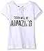 Dream Star Girls' Short Sleeve Laceup Placket with Screen and Sequin Applique