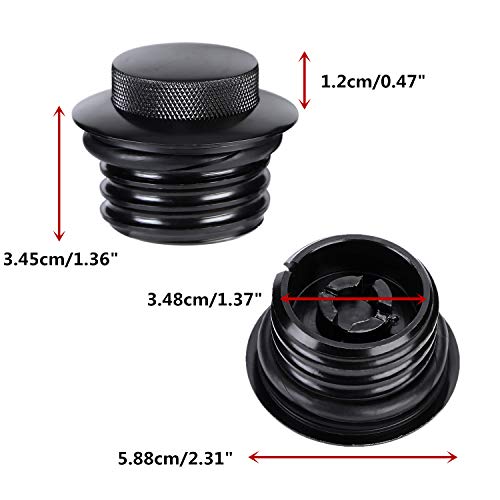 CICMOD Flush Pop Up Reservoir Gas Cap Vented Fuel Tank Screw for Harley Davidson Black