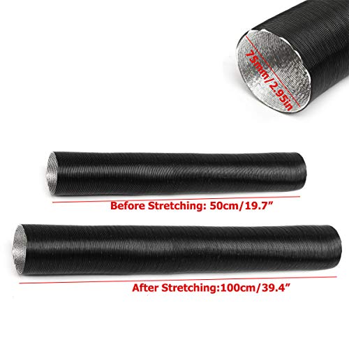 TANCHEN 2.95" Heater Pipe Duct + Warm Air Outlet For Diesel Heater Webasto Eberspacher - Thumbnail 3
