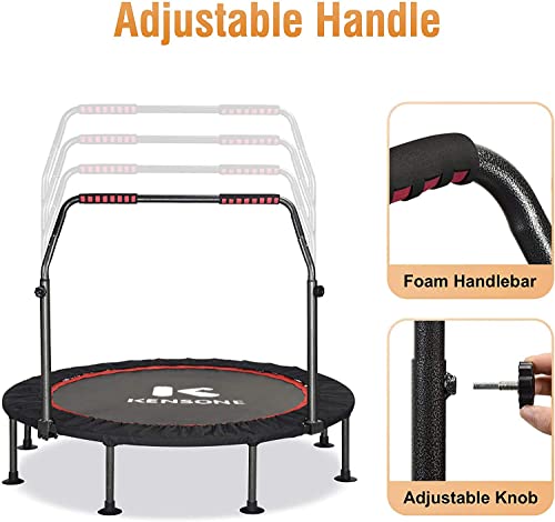 Rebounders For Adults With Handle 48-inch Foldable Mini Trampoline