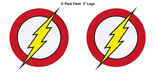 2-Set DC Comics Flash Lightning Bolt Logo 3" Embroidered Iron/Sew-On Superhero Costume Patch