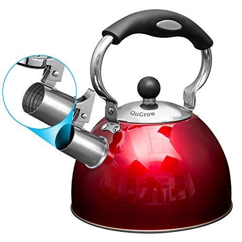 New Version QuCrow Stainless Steel Whistling Tea Kettle with Heat Proof