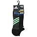 adidas Men's Superlite Stripe No Show Socks (3-Pair), Black/Graphite/Flash Green, Large