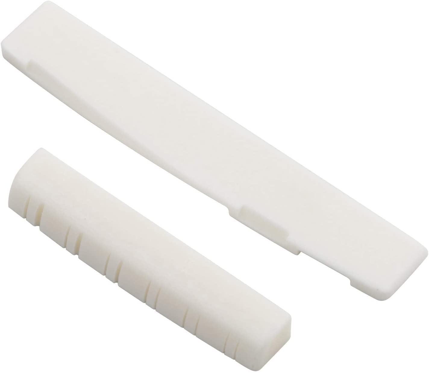 Unxuey Ivory Bone Slotted Saddle Nut Acoustic Guitar Nut for 12 String Guitare