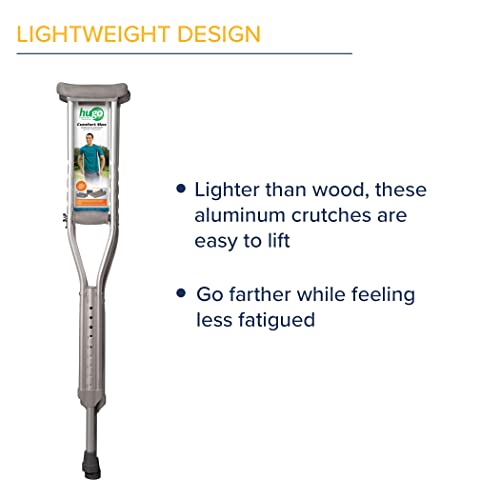 Hugo Mobility Adjustable Adult Crutches For Walking, Walking Crutches