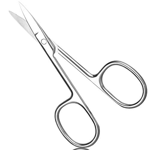 Eyebrow Hair Scissors, YGDZ Curved Tip Cuticle Scissors Stainless Steel Small Beauty Manicure Grooming Trimming Scissors for Eyebrow Eyelash Dry Skin Fingernail - Thumbnail 7