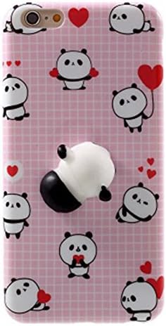 Ybetter iPhone 6/ 6S Novel Squishy Case, 3D Cute Soft Silicone Panda Toy on Back for Release Stress Protective Phone Case Cover for iPhone 6/ 6S (Cute Panda)
