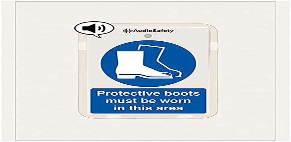 V Safety Protective Boots - Talking Safety Sign - 225 x 336 mm - 1 mm Rigid Plastic Safety Sign