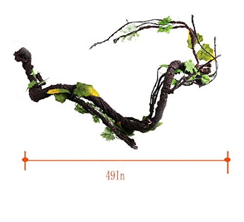 Tfwadmx Reptile Jungle Vines, Reptile Climbing Branch, Flexible Pet Habitat Decor for Crested Gecko Lizard Anole Bearded Dragon Hermit Crab Triangular Snake Chameleon Reptile Terrarium - Thumbnail 4