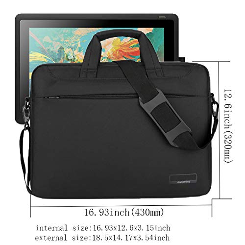 Drawing Tablet Monitor Case for Wacom Cintiq 16, Cintiq Pro 16, Intuos Pro PTH860 and Huion Kamvas GT-156HD V2 Shoulder Bag Waterproof Protective Carrying Bag Graphics Tablet Case with Artist Glove