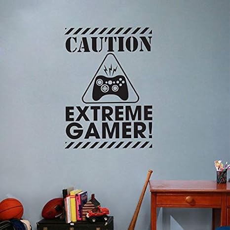 Video Gamer Cadeau D Anniversaire En Vinyle Sticker Mural Decal Pour Salle Des Garcons Ps4 Salle De Jeux Decoration Murale Citation Stickers Muraux Chambre 42x58cm Amazon Fr Bebes Puericulture