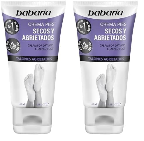 Babaria Dry Feet Cream - Absorbs Quickly to Instantly Soothe and Smooth - Deepest Hydrating Effect - Infused with Aloe Vera, Sweet Almond, and Shea Butter - Suitable for All Skin Types - 5.1 oz