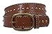 Ladies Oval Buckle Metal Circle Studded Leather Belt