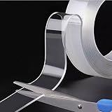 onnzuw Double Sided Adhesive Tape 3M x 2mm x 3cm Transparent Removable Reusable view 3