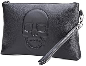 Genuine Leather Business Credit Crard Cash Holder Wrist Clutch Handbag