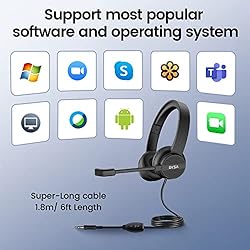 EKSA Headset with Microphone for PC, 3.5mm Wired