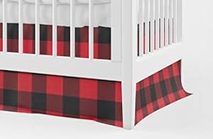 Amazon.com : Crib Skirt in Red and Black Buffalo Plaid by ...