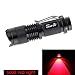 WINDFIRE Mini Tactical Flashlight CREE Q5 Red LED Ultra Bright Zoomable 200 Lumens 3-Mode AA/14500 Battery Powered Adjustable Focus Zoom Red Coyote Hog Hunting Light Lamp Torch (Red Light)
