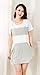 Epmami Women's Short Sleeves Breastfeeding and Nursing Striped Summer Dress Gray Size Large