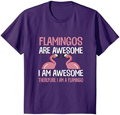 Kids Flamingos Are Awesome I Am Awesome Funny Bird Lover T-Shirt 10 Purple