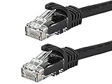Monoprice Flexboot Cat6 Ethernet Patch Cable - Network Internet Cord - RJ45, Stranded, 550Mhz, UTP, Pure Bare Copper Wire, 24AWG, 5ft, Black