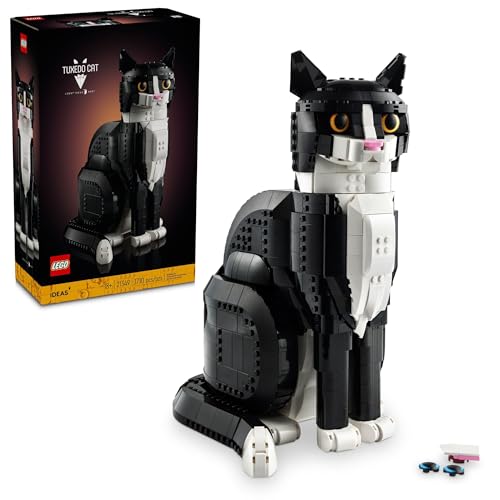 LEGO Ideas Tuxedo Cat - Juegos de construcción para adultos a partir de 18 años - Kit de manualidades para decoración del hogar, salón o dormitorio - Regalo de cumpleaños - 21349