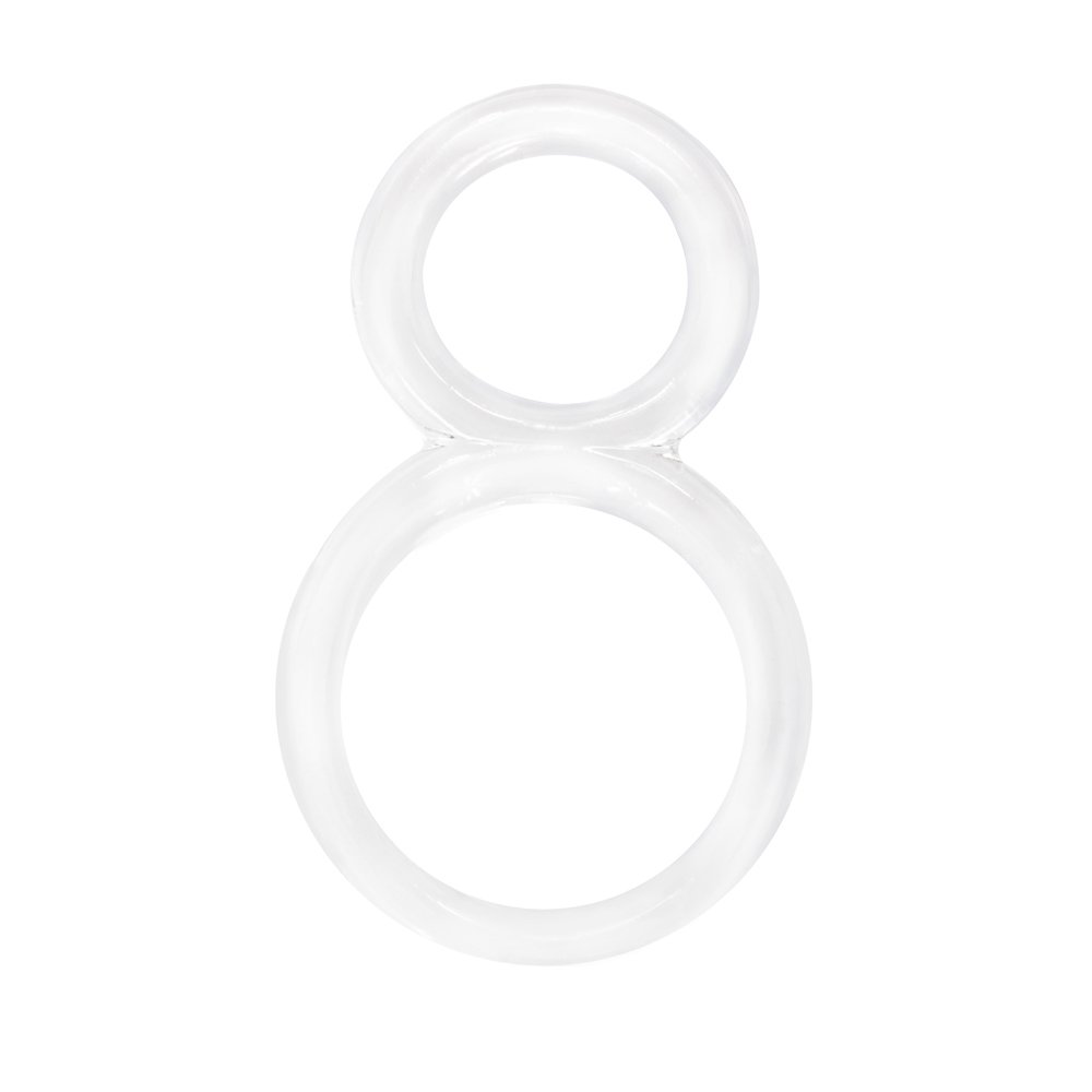 Screaming O Clear Ofinity Double Erection Cock Ring, Blue and Red