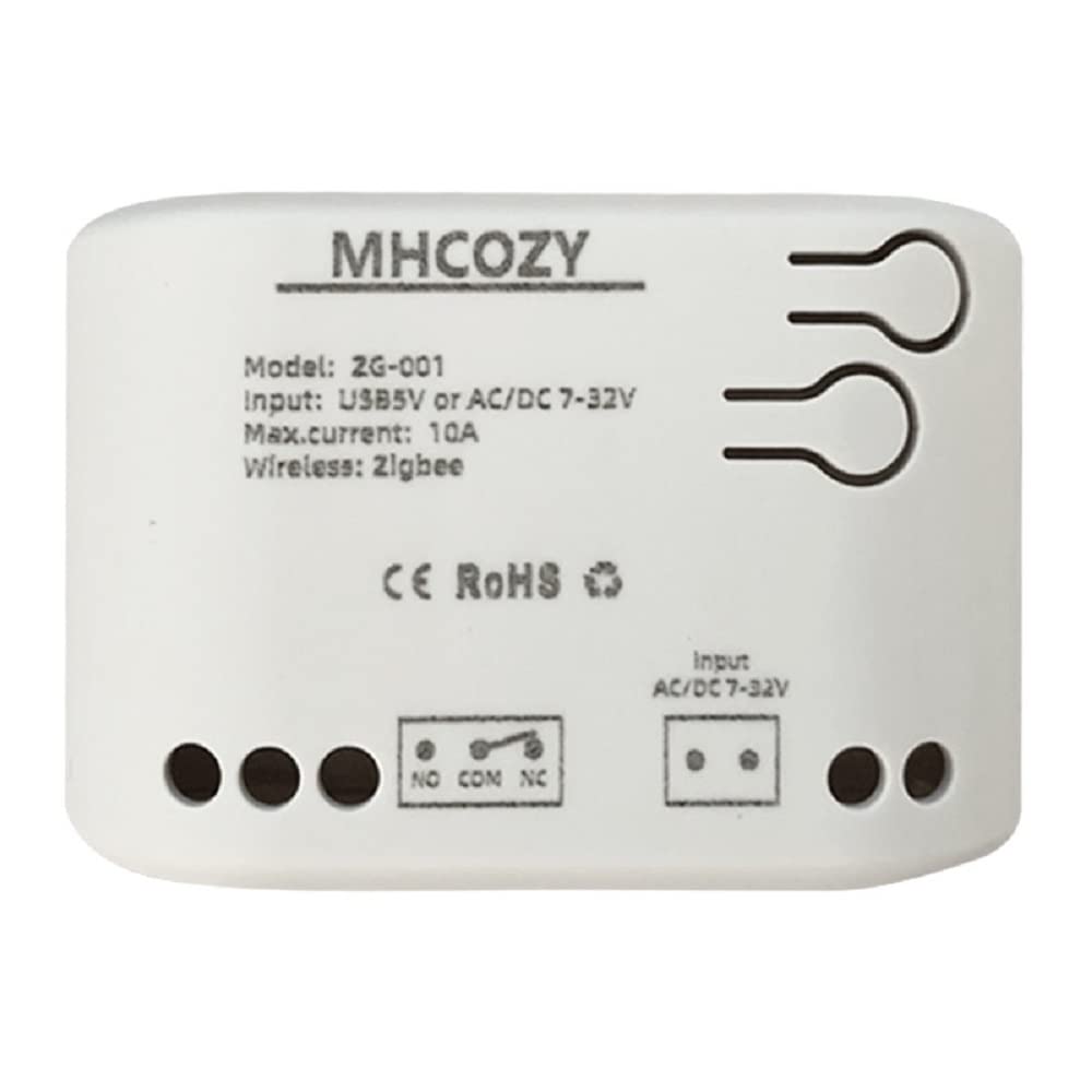 MHCOZY 1 Channel 5V 12V ZigBee Smart Relay Switch,Adjustable Selflock and Momentary Working Mode,DIY Smart Home (ZigBee Hub Required)