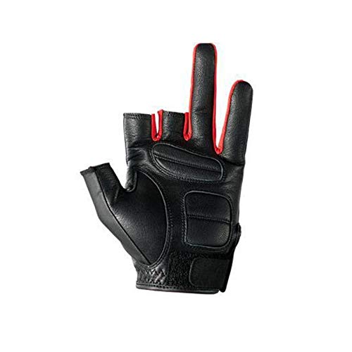 2020 Neue Anti- Rutsch-Angelhandschuhe von höchster Qualität DREI Fünf- Finger-Lederhandschuhe für Outdoor-Sportler - Grün, XL – Bild 4