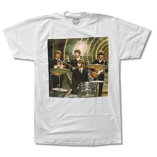Drums Band Photo Blanc Hommes T Shirt The Beatles Tee - Les Beatles, Paul McCartney, John Lennon, RIngo Starr, George Harrison