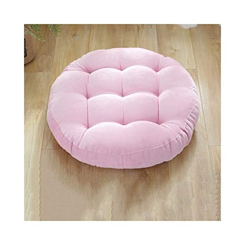 Zuodian Increase Thickening Corduroy Round Cushion futon mat Dining Chair Cushion Tatami mat Office Soft Cushion Pillow Diameter 42cm Diameter 55cm (Color : Pink, Size : D-42CM)