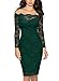 Miusol Womens Vintage Off Shoulder Flare Lace Slim Cocktail Pencil Dress
