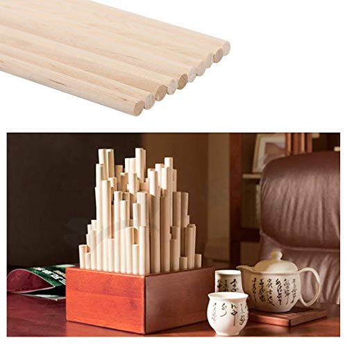 Dowel Rods 100 Pieces Natural Bamboo Unfinished Dowel Rods Craft Sticks for DIY Crafts Model Projects Making Building Woodcraft Woodworking Kids Educational Toys - 200mm, Diameter 4mm (6mm) - Thumbnail 6