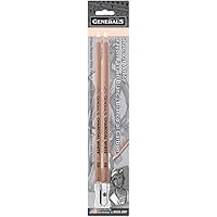 General Pencil 5582BP Charcoal White Pencils 2/Pkg-2B