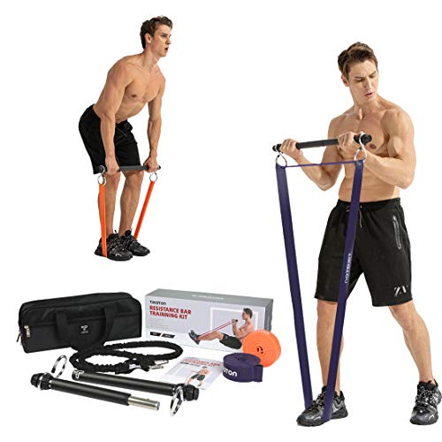 Tikaton Resistance Bar Portable Home Gym, Weightlifting Training Kit, Full Body Workout