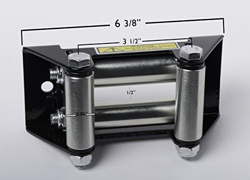 Premium Winch Roller Fairlead By Alfa Wheels - Reduced Friction & Secure Hold - Bolt pattern 4 7/8" - Suitable For Steel Cable - Heavy Duty & Durable , for winches up to 3000 lbs Capacity