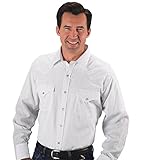Ely Cattleman Men's Dobby Solid Western Dress Shirt White Large